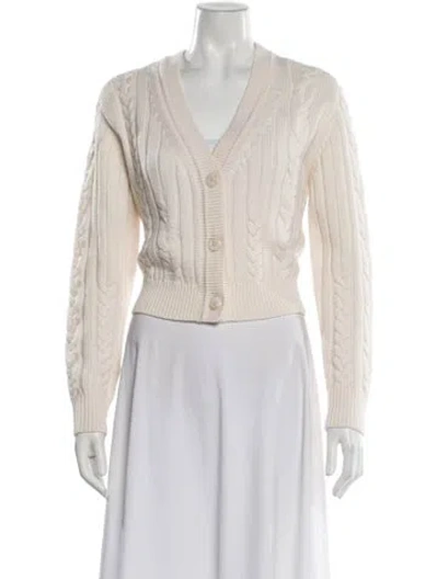 Pre-owned Twp Merino Wool V-neck Sweater In Neutral