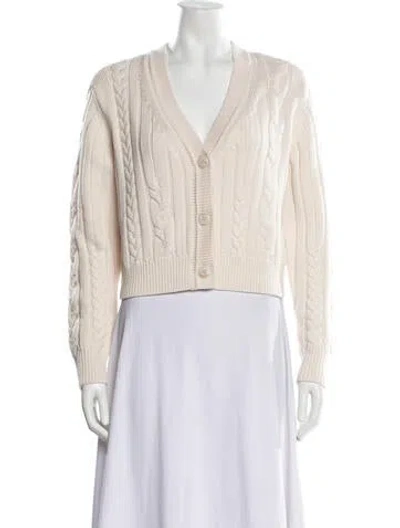Pre-owned Twp Merino Wool V-neck Sweater In Neutrals