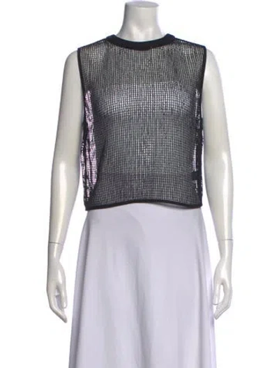 Pre-owned Twp Mesh Crew Neck Top In White