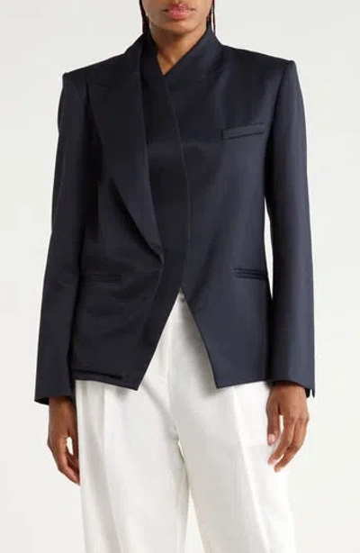 Twp Mick's Wife Wool Blend Wrap Blazer In Blue