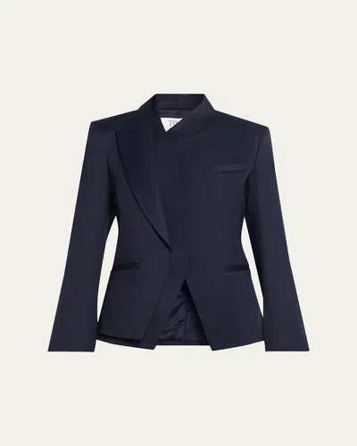 Twp Micks Wife Asymmetric Blazer In Blue