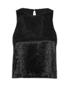 Twp Bugle Bead Crop Tank In Black