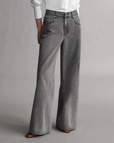 Twp Mid-rise Wide Leg Jeans In Dark Grey Denim In Gray