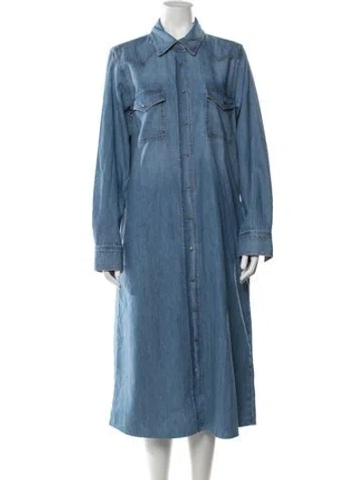 Pre-owned Twp Midi Length Dress In Blue