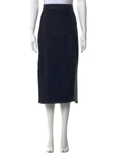 Pre-owned Twp Midi Length Skirt In Blue