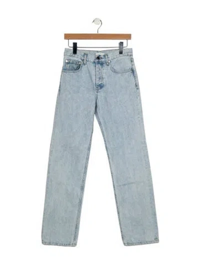 Pre-owned Twp Mid-rise Straight Leg Jeans In Blue