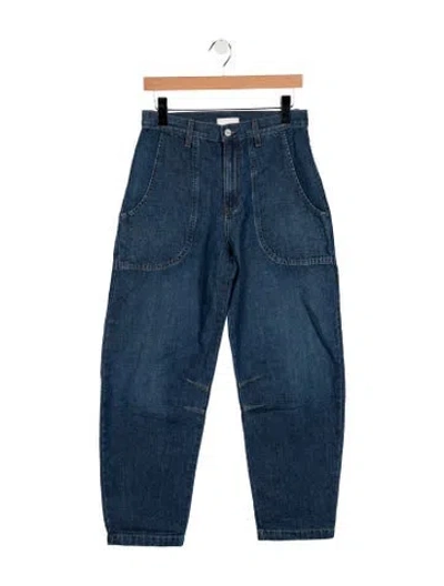 Pre-owned Twp Mid-rise Straight Leg Jeans In Blue