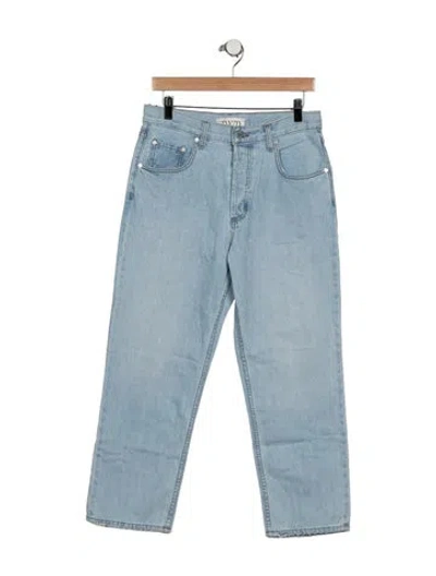 Pre-owned Twp Mid-rise Straight Leg Jeans In Blue