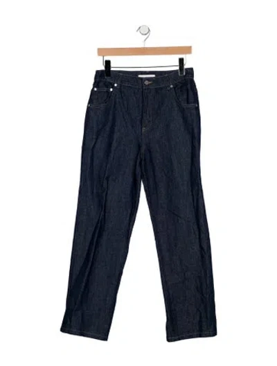 Pre-owned Twp Mid-rise Straight Leg Jeans In Blue