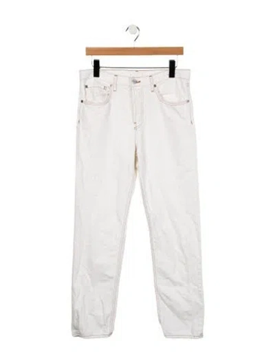 Pre-owned Twp Mid-rise Straight Leg Jeans In White