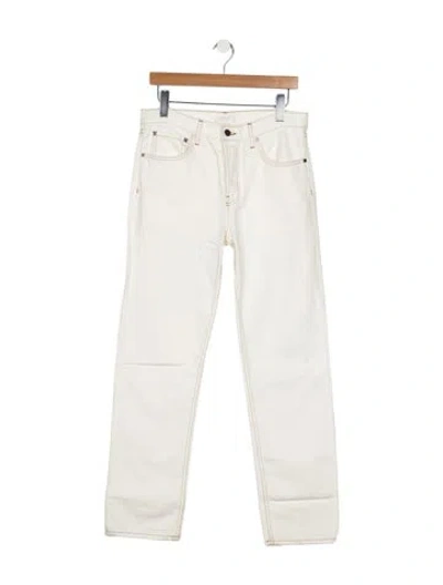 Pre-owned Twp Mid-rise Straight Leg Jeans In White