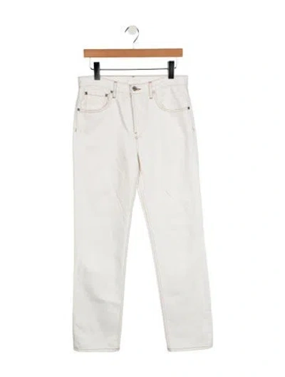 Pre-owned Twp Mid-rise Straight Leg Jeans In White