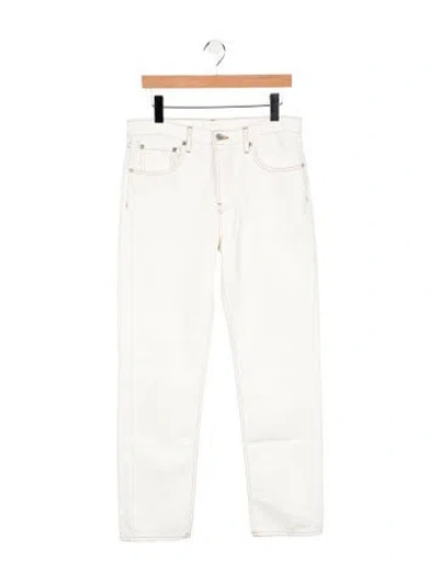 Pre-owned Twp Mid-rise Straight Leg Jeans In White