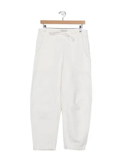 Pre-owned Twp Mid-rise Straight Leg Jeans In White