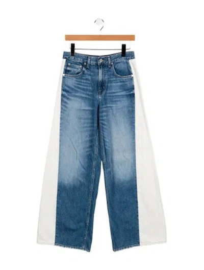 Pre-owned Twp Mid-rise Wide Leg Jeans In Blue