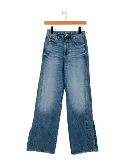 Pre-owned Twp Mid-rise Wide Leg Jeans In Blue