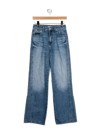 Pre-owned Twp Mid-rise Wide Leg Jeans In Blue