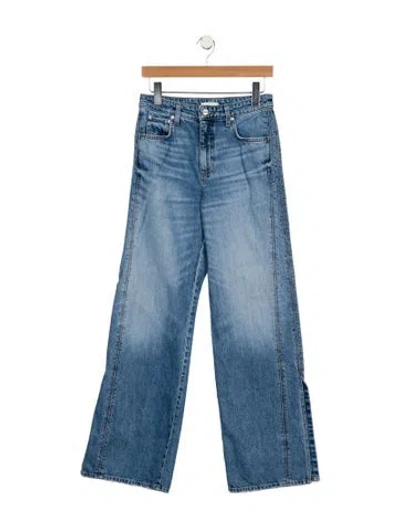 Pre-owned Twp Mid-rise Wide Leg Jeans In Blue