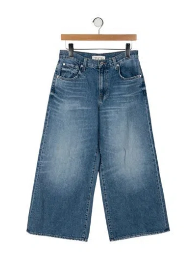 Pre-owned Twp Mid-rise Wide Leg Jeans In Blue
