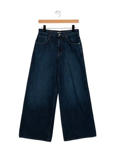 Pre-owned Twp Mid-rise Wide Leg Jeans In Blue