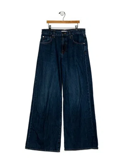 Pre-owned Twp Mid-rise Wide Leg Jeans In Blue
