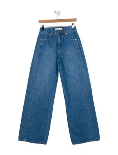 Pre-owned Twp Mid-rise Wide Leg Jeans In Blue