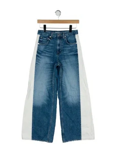Pre-owned Twp Mid-rise Wide Leg Jeans In Blue