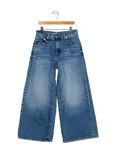 Pre-owned Twp Mid-rise Wide Leg Jeans In Blue