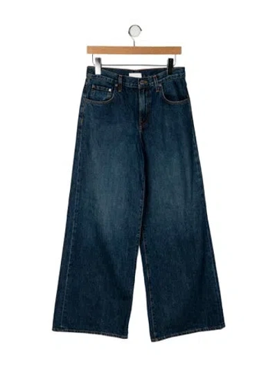 Pre-owned Twp Mid-rise Wide Leg Jeans In Blue
