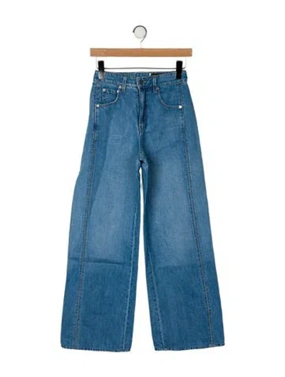 Pre-owned Twp Mid-rise Wide Leg Jeans In Blue