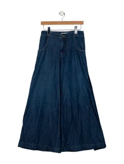 Pre-owned Twp Mid-rise Wide Leg Jeans In Blue