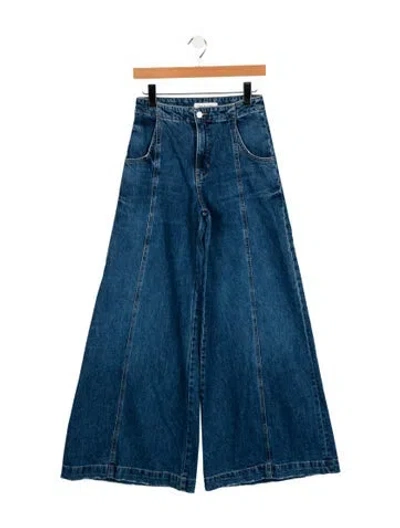 Pre-owned Twp Mid-rise Wide Leg Jeans In Blue