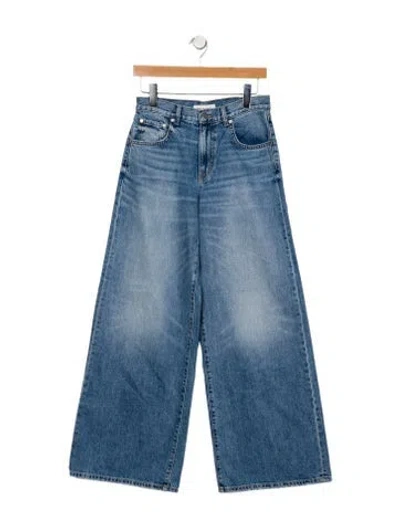 Pre-owned Twp Mid-rise Wide Leg Jeans In Blue