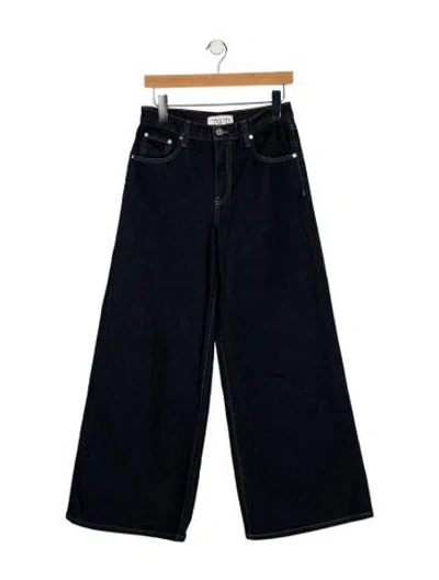 Pre-owned Twp Mid-rise Wide Leg Jeans In Blue