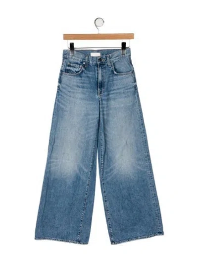 Pre-owned Twp Mid-rise Wide Leg Jeans In Blue