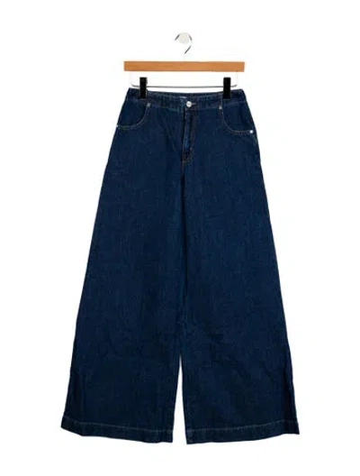 Pre-owned Twp Mid-rise Wide Leg Jeans In Blue