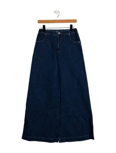 Pre-owned Twp Mid-rise Wide Leg Jeans In Blue