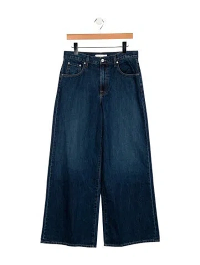 Pre-owned Twp Mid-rise Wide Leg Jeans In Blue