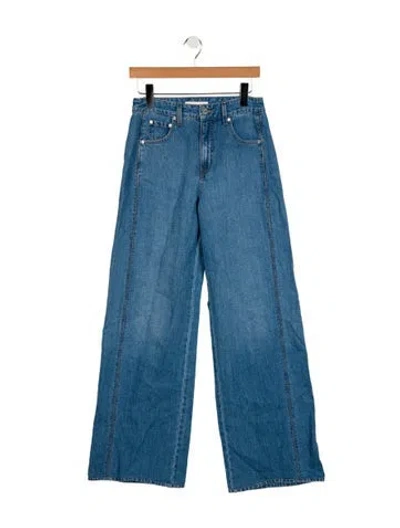 Pre-owned Twp Mid-rise Wide Leg Jeans In Blue