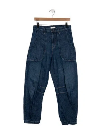 Pre-owned Twp Mid-rise Wide Leg Jeans In Blue