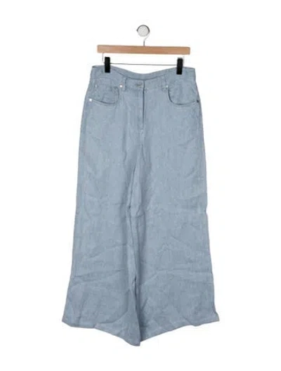 Pre-owned Twp Mid-rise Wide Leg Jeans In Blue
