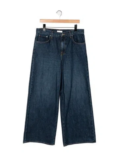 Pre-owned Twp Mid-rise Wide Leg Jeans In Blue