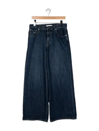 Pre-owned Twp Mid-rise Wide Leg Jeans In Blue