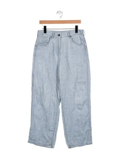Pre-owned Twp Mid-rise Wide Leg Jeans In Blue