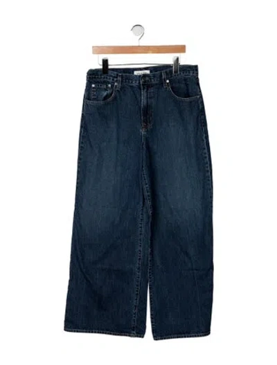 Pre-owned Twp Mid-rise Wide Leg Jeans In Blue