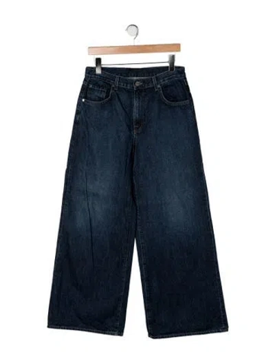 Pre-owned Twp Mid-rise Wide Leg Jeans In Blue