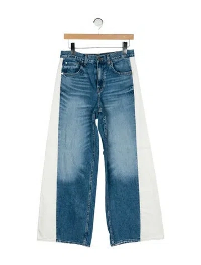 Pre-owned Twp Mid-rise Wide Leg Jeans In Blue