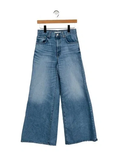 Pre-owned Twp Mid-rise Wide Leg Jeans In Blue