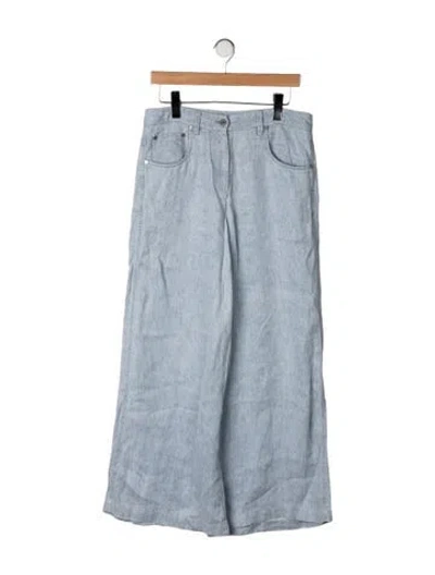 Pre-owned Twp Mid-rise Wide Leg Jeans In Blue