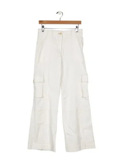 Pre-owned Twp Mid-rise Wide Leg Jeans In White